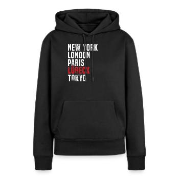 Sweats à capuche design Lübeck - Sweat à capuche Premium bio Femme - noir - Devant - Julia (174cm)