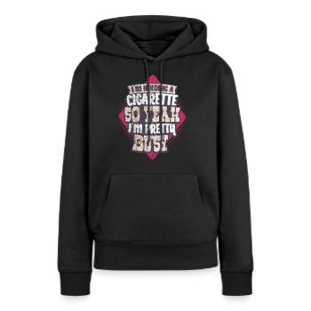 Raucher Zigarrette rauchen - Frauen Premium Bio Hoodie - Schwarz - Vorne - Julia (174cm)