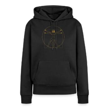 Leonardo da Vinci Shirt Fan Geschenkidee - Frauen Premium Bio Hoodie - Schwarz - Vorne - Julia (174cm)