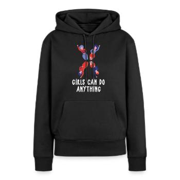 Puissance féminine - Sweat à capuche Premium bio Femme - noir - Devant - Julia (174cm)