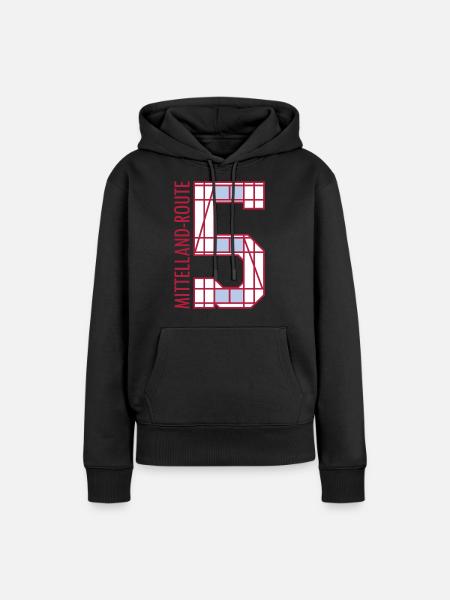 Mittelland-Route - Schweiz - Frauen Premium Bio Hoodie - Schwarz