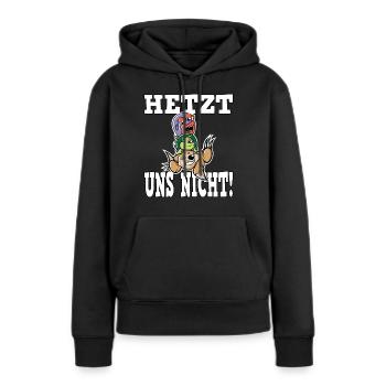 Hetzen Lustige Schnecke Schildkröte Faultier - Frauen Premium Bio Hoodie - Schwarz - Vorne - Julia (174cm)