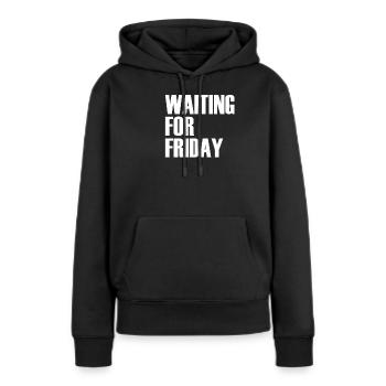 EN ATTENTE DU VENDREDI - Sweat à capuche Premium bio Femme - noir - Devant - Julia (174cm)