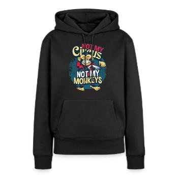 singe - Sweat à capuche Premium bio Femme - noir - Devant - Julia (174cm)