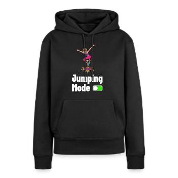 Saut trampoline jumpstyle hopping sport - Sweat à capuche Premium bio Femme - noir - Devant - Julia (174cm)