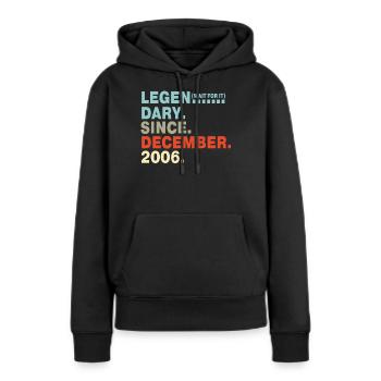Dire drôle pour le 14e anniversaire né en 2006 - Sweat à capuche Premium bio Femme - noir - Devant - Julia (174cm)