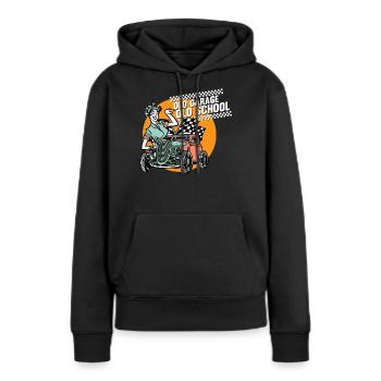 Pin-up rockabilly vintage - Sweat à capuche Premium bio Femme - noir - Devant - Julia (174cm)