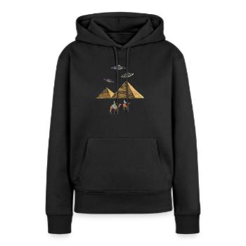 OVNI - Sweat à capuche Premium bio Femme - noir - Devant - Julia (174cm)