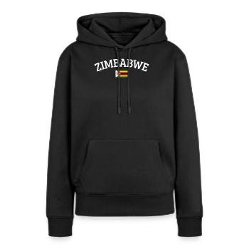 Zimbabwe - Sweat à capuche Premium bio Femme - noir - Devant - Julia (174cm)