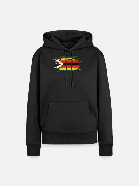 Simbabwe - Frauen Premium Bio Hoodie - Schwarz