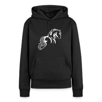 Cheval poulain poulain poulain poney étalon sang froid - Sweat à capuche Premium bio Femme - noir - Devant - Julia (174cm)