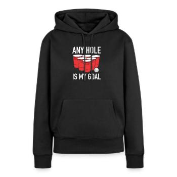 Beer pong Beer pong - Sweat à capuche Premium bio Femme - noir - Devant - Julia (174cm)