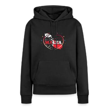 Malte - Sweat à capuche Premium bio Femme - noir - Devant - Julia (174cm)