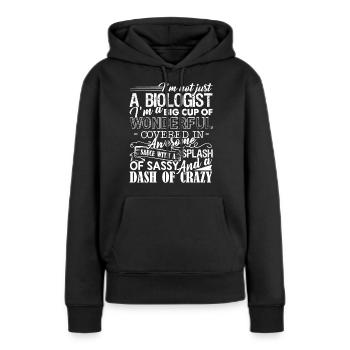 Biologiste Merveilleux Biologiste - Sweat à capuche Premium bio Femme - noir - Devant - Julia (174cm)