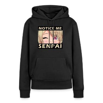 Notice Me Senpai - japanische Anime Manga Designs - Frauen Premium Bio Hoodie - Schwarz - Vorne - Julia (174cm)