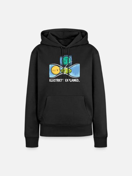 Elektrizität Elektriker Lustiges Geschenk - Frauen Premium Bio Hoodie - Schwarz