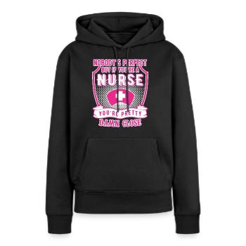 Infirmière infirmière - Sweat à capuche Premium bio Femme - noir - Devant - Julia (174cm)