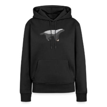 Honigdachs Illustration - Frauen Premium Bio Hoodie - Schwarz - Vorne - Julia (174cm)
