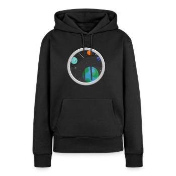 Fenêtre dans l'espace - Sweat à capuche Premium bio Femme - noir - Devant - Julia (174cm)