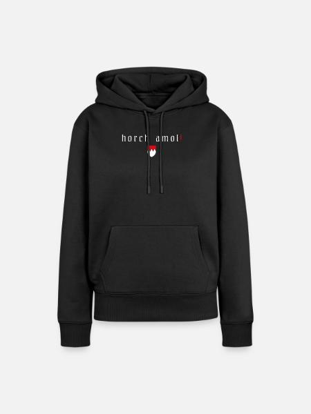 Fränkischer Dialekt Franken Wappen Horch Amol - Frauen Premium Bio Hoodie - Schwarz