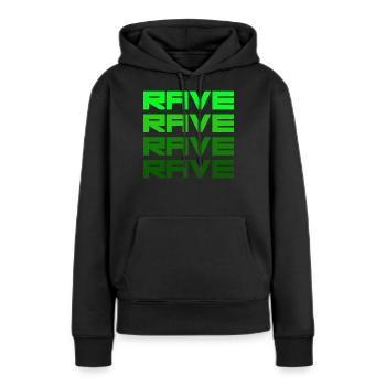 Vert rave - Sweat à capuche Premium bio Femme - noir - Devant - Julia (174cm)