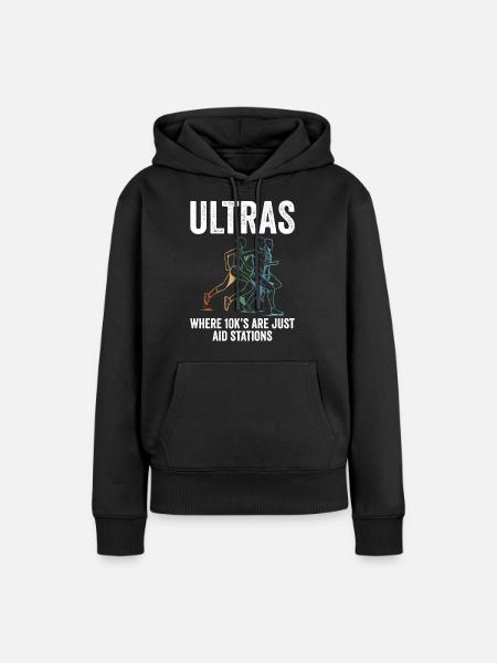 Geschenk für Ultra-Marathon-Läufer - Frauen Premium Bio Hoodie - Schwarz