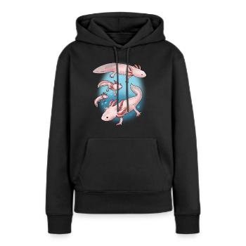 Axolotl Geschenk Unterwasser Lebewesen Axolotl - Frauen Premium Bio Hoodie - Schwarz - Vorne - Julia (174cm)