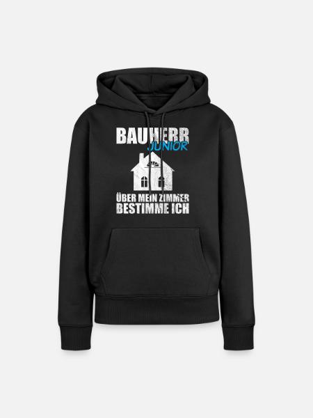 Lustiges Bauherr Junior Geschenk - Frauen Premium Bio Hoodie - Schwarz