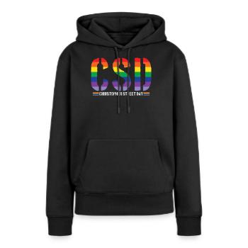 Jour de la rue Christopher CSD LGBT - Sweat à capuche Premium bio Femme - noir - Devant - Julia (174cm)