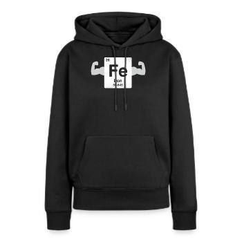 Fer - cadeau ringard et geek - Sweat à capuche Premium bio Femme - noir - Devant - Julia (174cm)
