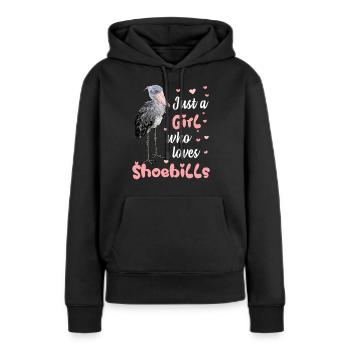 Bec-en-sabre Chère fille oiseau cigogne - Sweat à capuche Premium bio Femme - noir - Devant - Julia (174cm)
