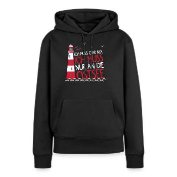Je dois aller au phare de la mer Baltique I - Sweat à capuche Premium bio Femme - noir - Devant - Julia (174cm)