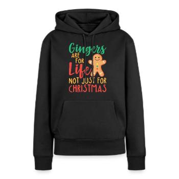 Les gingembre sont pour la vie et pas seulement pour Noël - Sweat à capuche Premium bio Femme - noir - Devant - Julia (174cm)