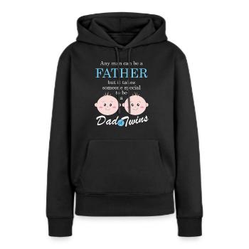 Cadeau de jumeaux bébé jumeaux - Sweat à capuche Premium bio Femme - noir - Devant - Julia (174cm)