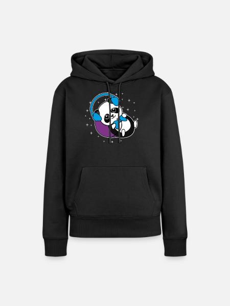 Panda Gamer Pandabär Zocker Geschenkidee - Frauen Premium Bio Hoodie - Schwarz