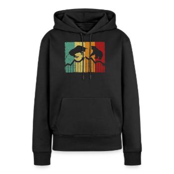 Trader und Investor Bulle und Bär ETF Aktien Börse - Frauen Premium Bio Hoodie - Schwarz - Vorne - Julia (174cm)