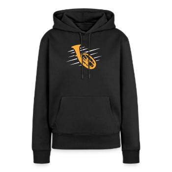 Cor ténor - Sweat à capuche Premium bio Femme - noir - Devant - Julia (174cm)