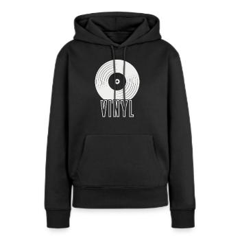 vinyle - Sweat à capuche Premium bio Femme - noir - Devant - Julia (174cm)