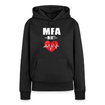 MFA - Sweat à capuche Premium bio Femme - noir - Devant - Julia (174cm)