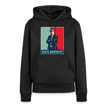 Chemise Alain Berset 100 Bersent - Sweat à capuche Premium bio Femme - noir - Devant - Julia (174cm)