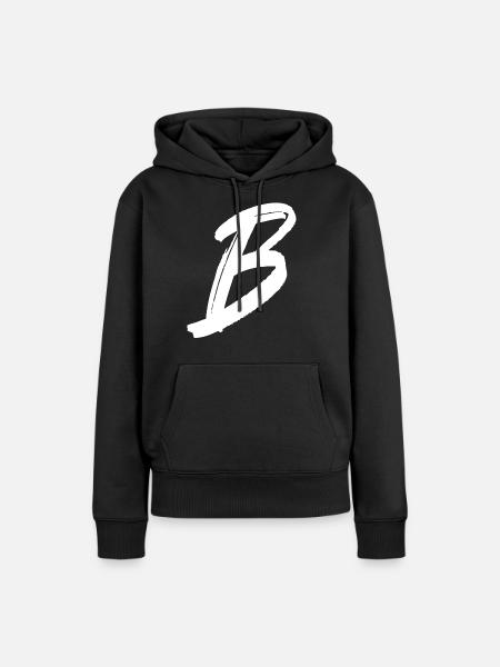 B - Frauen Premium Bio Hoodie - Schwarz