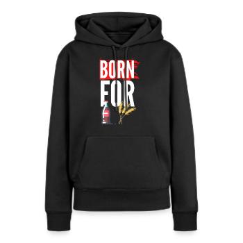 Né pour Cola Korn - Sweat à capuche Premium bio Femme - noir - Devant - Julia (174cm)