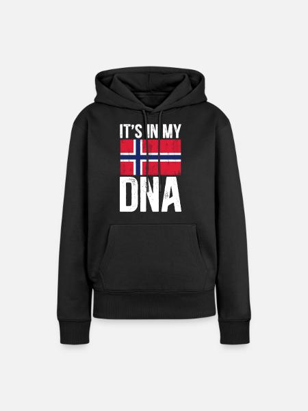 Norges flagg - Det er i mitt DNA - Premium økologisk hettegenser for kvinner - svart