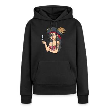 Pirate pirates pirates - Sweat à capuche Premium bio Femme - noir - Devant - Julia (174cm)