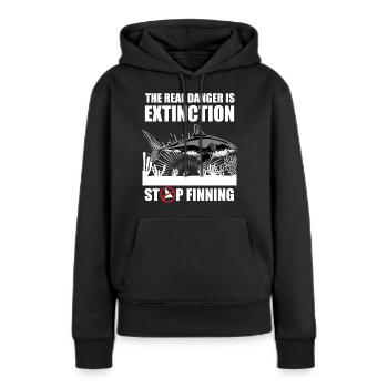 Requins requins requins requins requins cadeau - Sweat à capuche Premium bio Femme - noir - Devant - Julia (174cm)