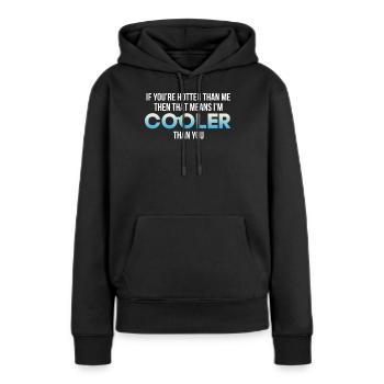 chaud et froid - Sweat à capuche Premium bio Femme - noir - Devant - Julia (174cm)