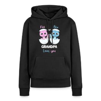 Pink Or Blue Grandpa Loves you Gender Reveal Party - Sweat à capuche Premium bio Femme - noir - Devant - Julia (174cm)