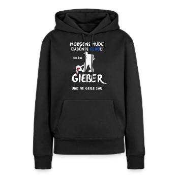 Gießer Giesser Schmelzer Gießereimechaniker - Frauen Premium Bio Hoodie - Schwarz - Vorne - Julia (174cm)