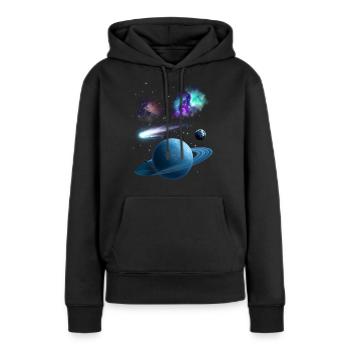 Univers - Sweat à capuche Premium bio Femme - noir - Devant - Julia (174cm)