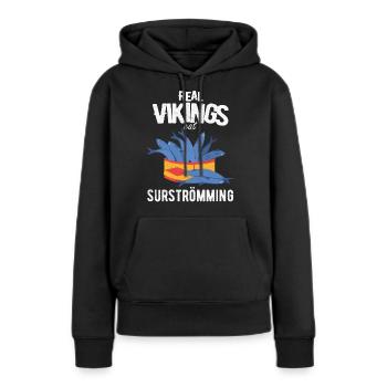 Surströmming Scandinavie Suède Viking - Sweat à capuche Premium bio Femme - noir - Devant - Julia (174cm)